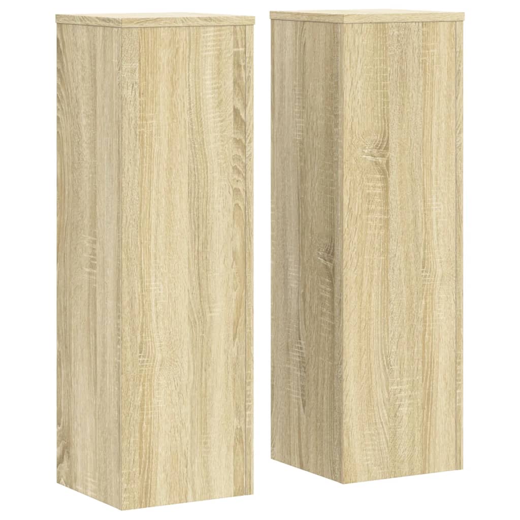 VidaXL Pflanzenständer 2 Stück 25x25x80 cm, Holzwerkstoff Sonoma-Eiche
