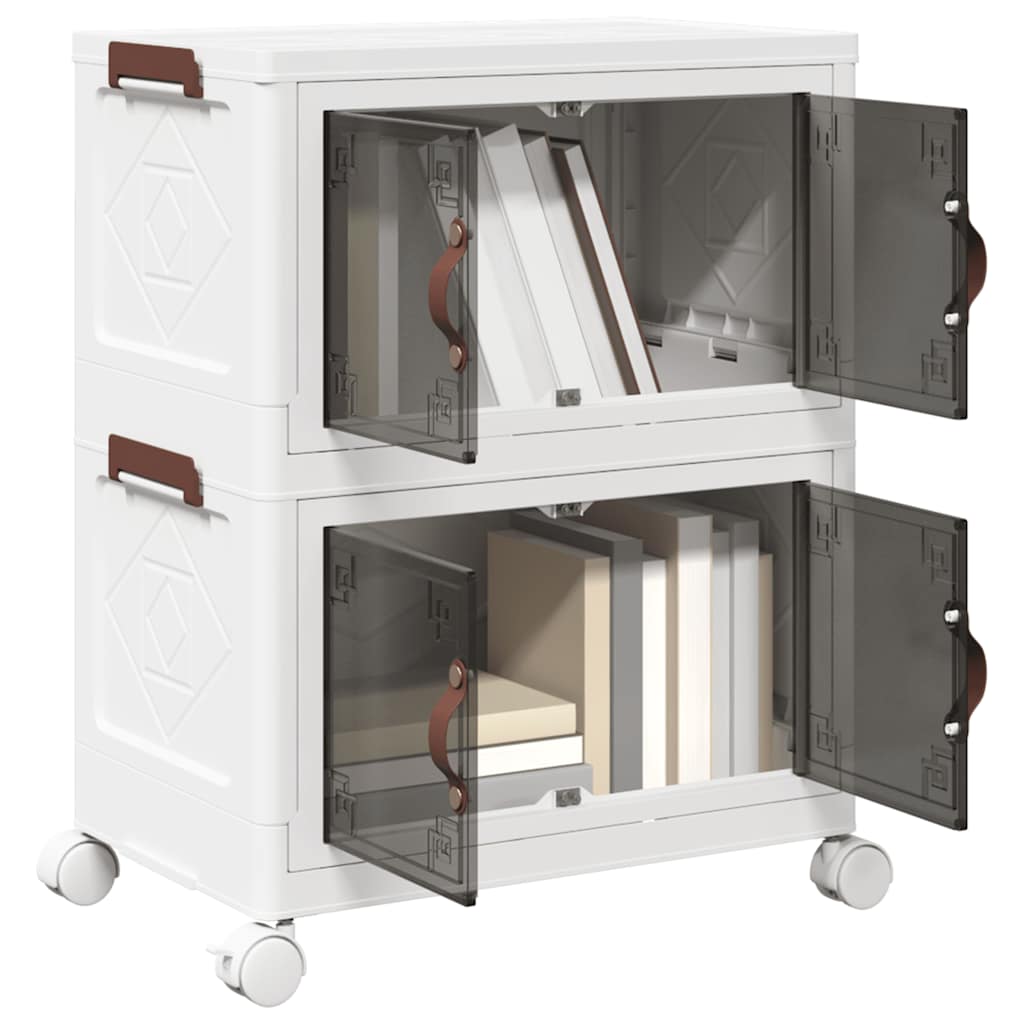 Vidaxx Aufbewahrungsbox stapelbar mit Rollen 2-lagig 28 l 48,5x29,5x59,5 cm