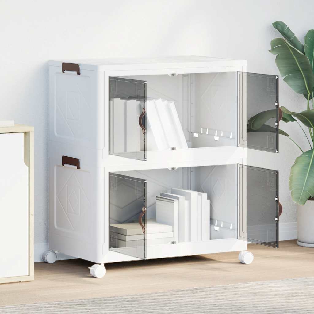 Vidaxx Aufbewahrungsbox stapelbar mit Rollen 2-lagig 75 l 64x40x76 cm
