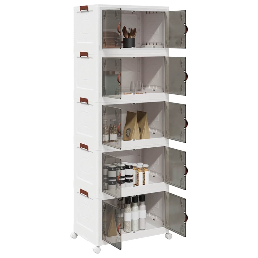 Vidaxx Aufbewahrungsbox stapelbar mit Rollen 5-lagig 75 l 64x40x179 cm