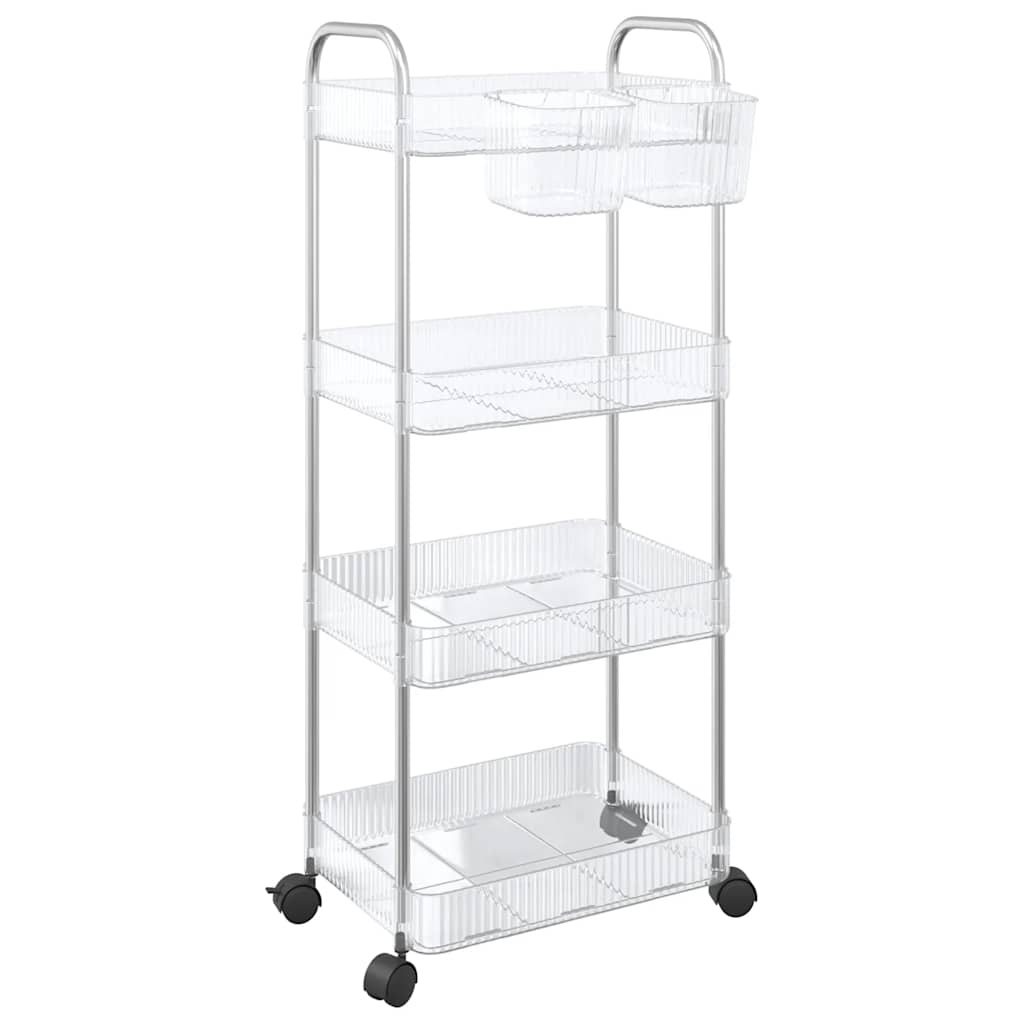 Vidaxx Aufbewahrungswagen 4-lagig 37x28x95 cm Acryl transparent