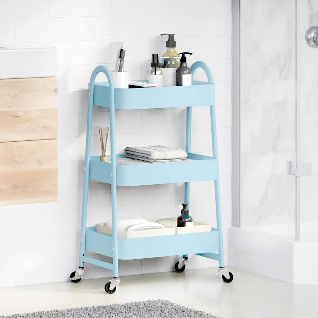 Vidaxx Aufbewahrungswagen 3-lagig 42x41,5x77 cm stahlblau