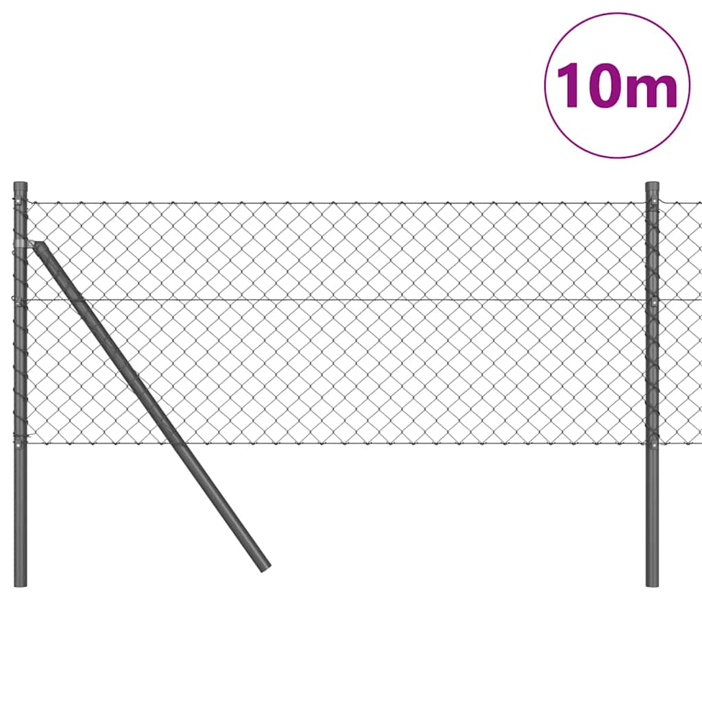 Vidaxl Zaunpfahl grau 10 x 0,8 m (40 x 40 mm Maschenweite)