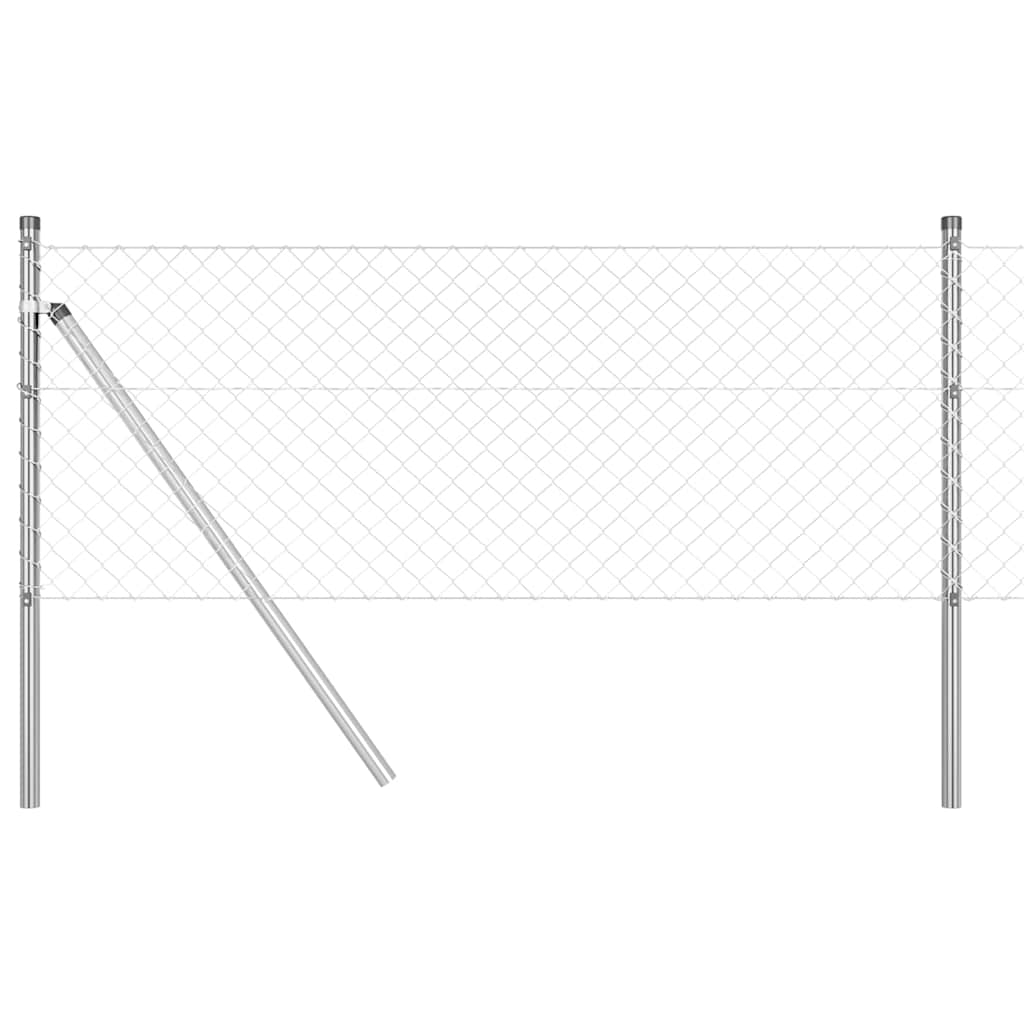 Vidaxl Zaunpfahl Silber 10 x 0,8 m (40 x 40 mm Maschenweite) Stahl