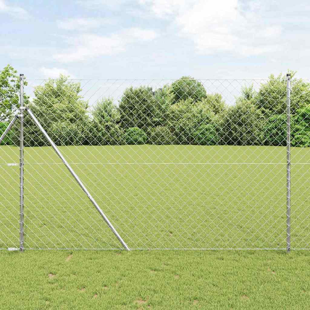 Vidaxl Zaunpfahl Silber 10 x 1,6 m (60 x 60 mm Maschenweite) Stahl