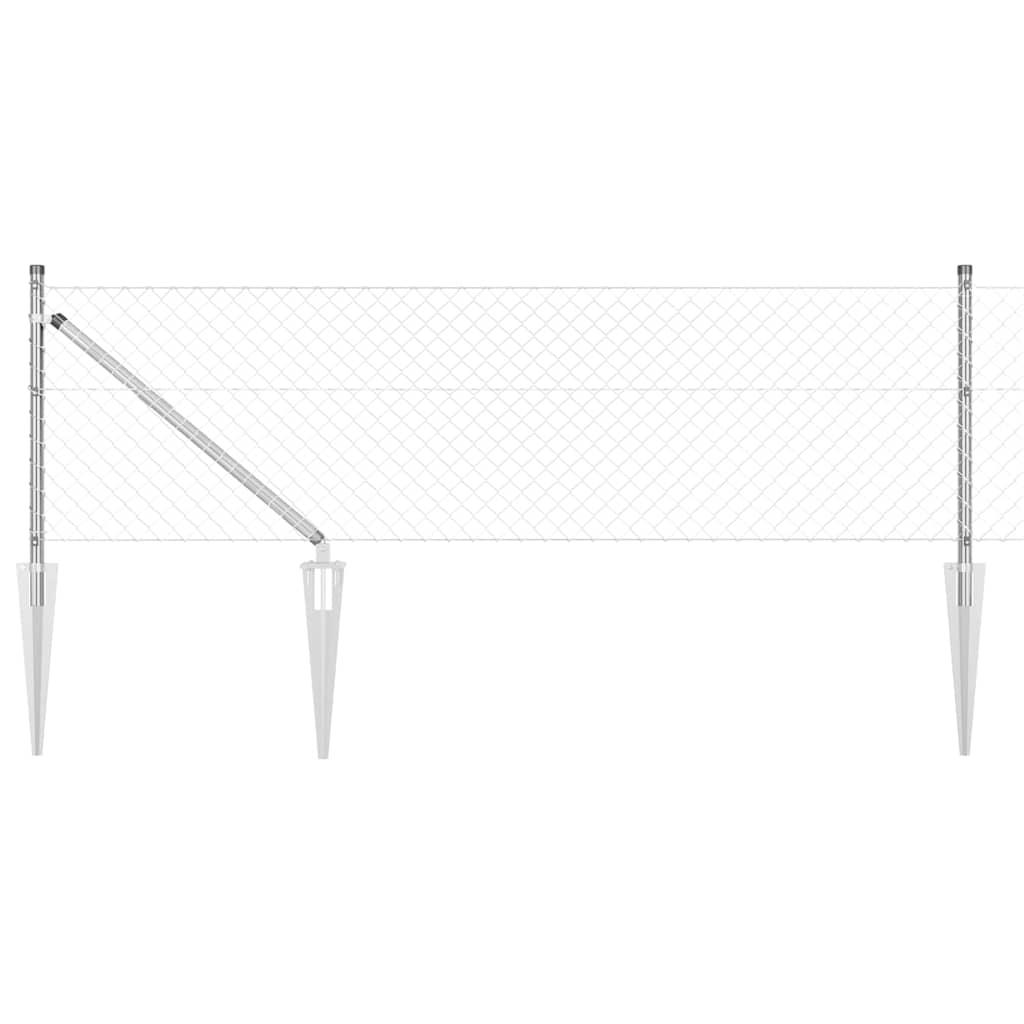 Vidaxl Zaunpfahl Silber 10 x 0,6 m (40 x 40 mm Maschenweite) Stahl