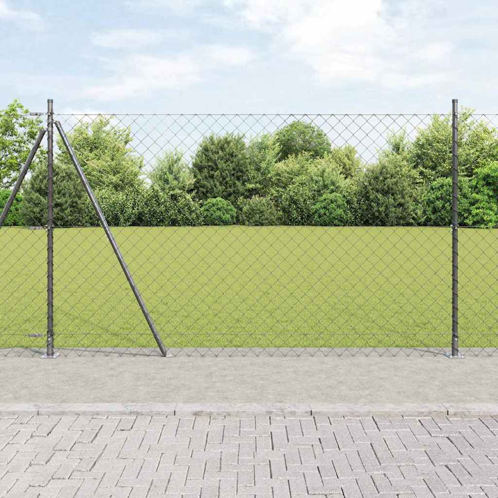 Vidaxl Zaunpfahl grau 10 x 1,4 m (60 x 60 mm Maschenweite)