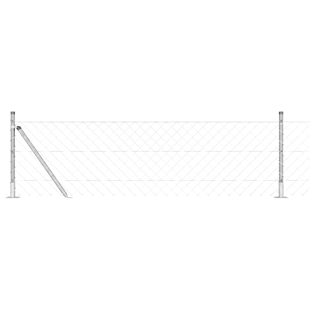 Vidaxl Zaunpfahl Silber 10 x 0,6 m (60 x 60 mm Maschenweite) Stahl