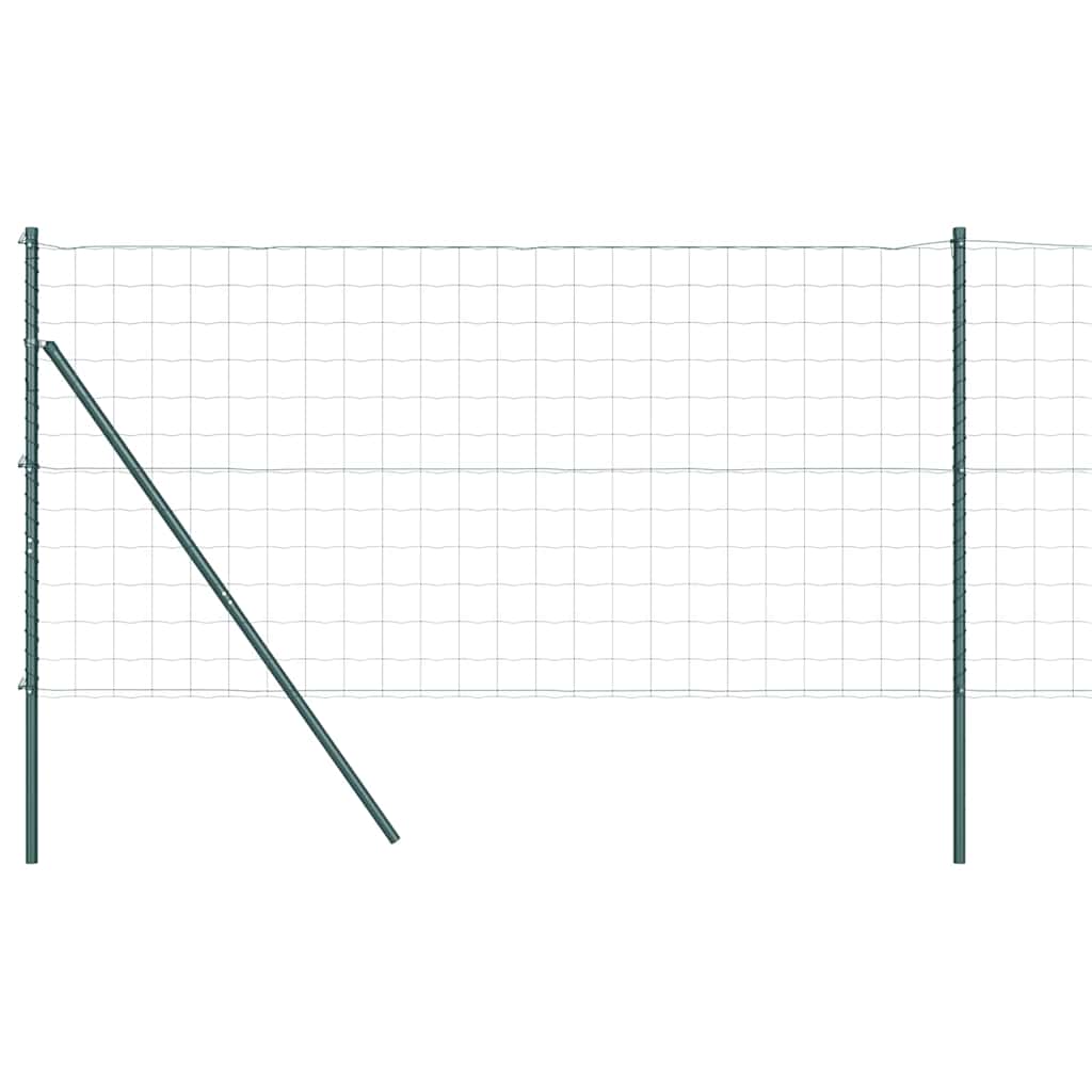 Vidaxxl Zaun mit Pfosten grün 1 x 25 m Stahl