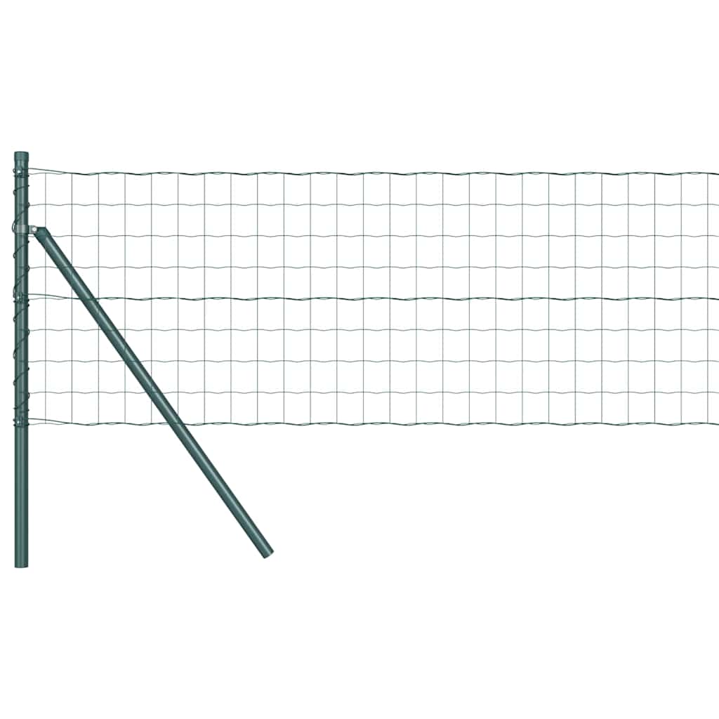 Vidaxxl-Zaun mit Pfosten grün 0,4 x 25 m aus Stahl und PVC