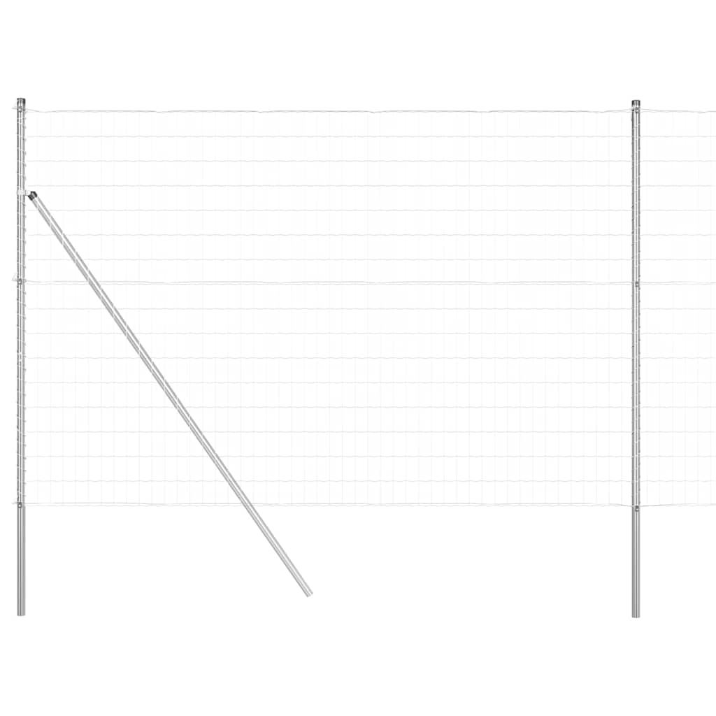 Vidaxl-Zaun mit Pfosten silber 1,6 x 10 m aus Stahl und PVC
