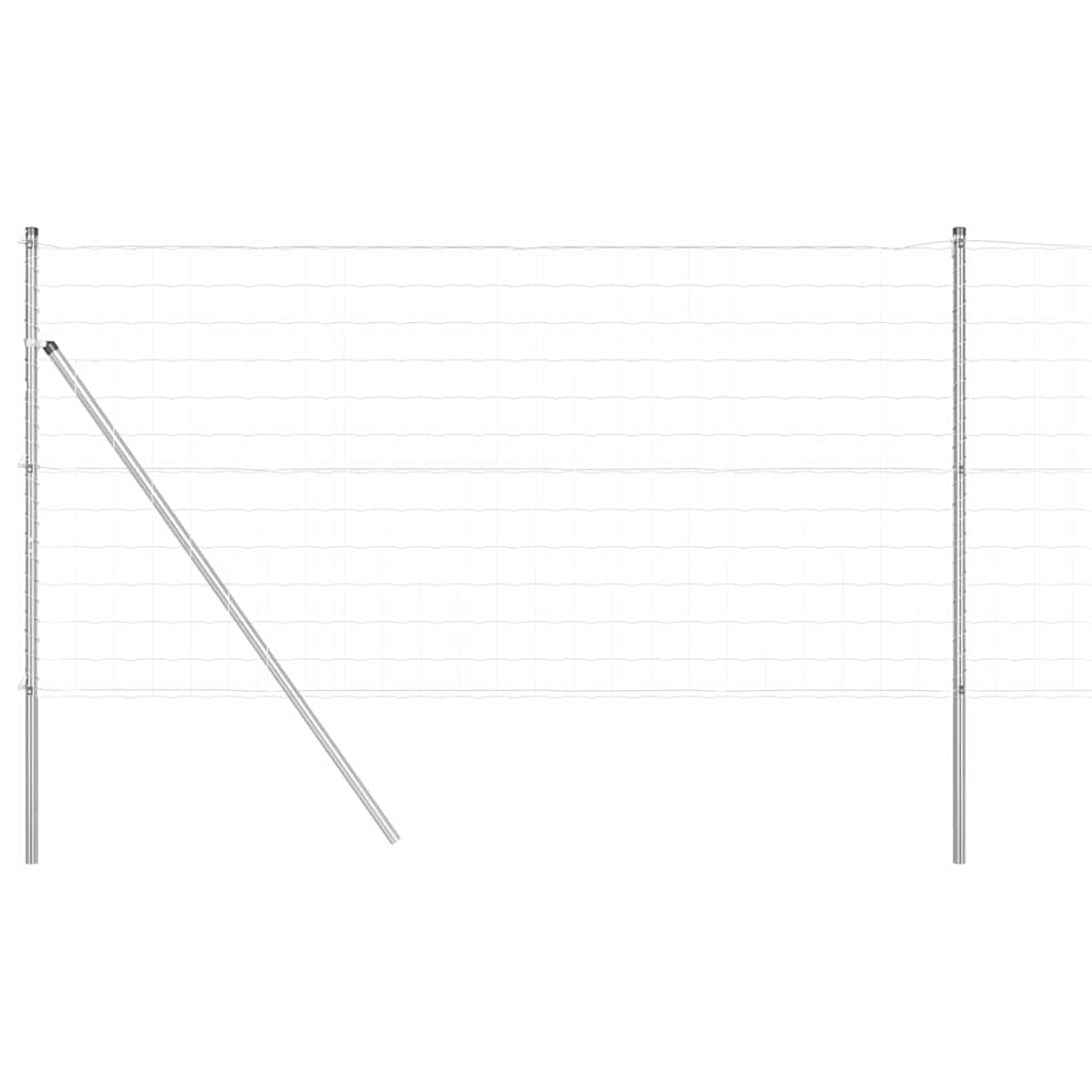 Vidaxl Zaun mit Pfosten Silber 1 x 10 m Stahl und PVC