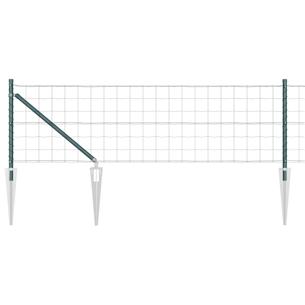 Vidaxl hek met paal groen 0,4 x 10 m staal en pvc