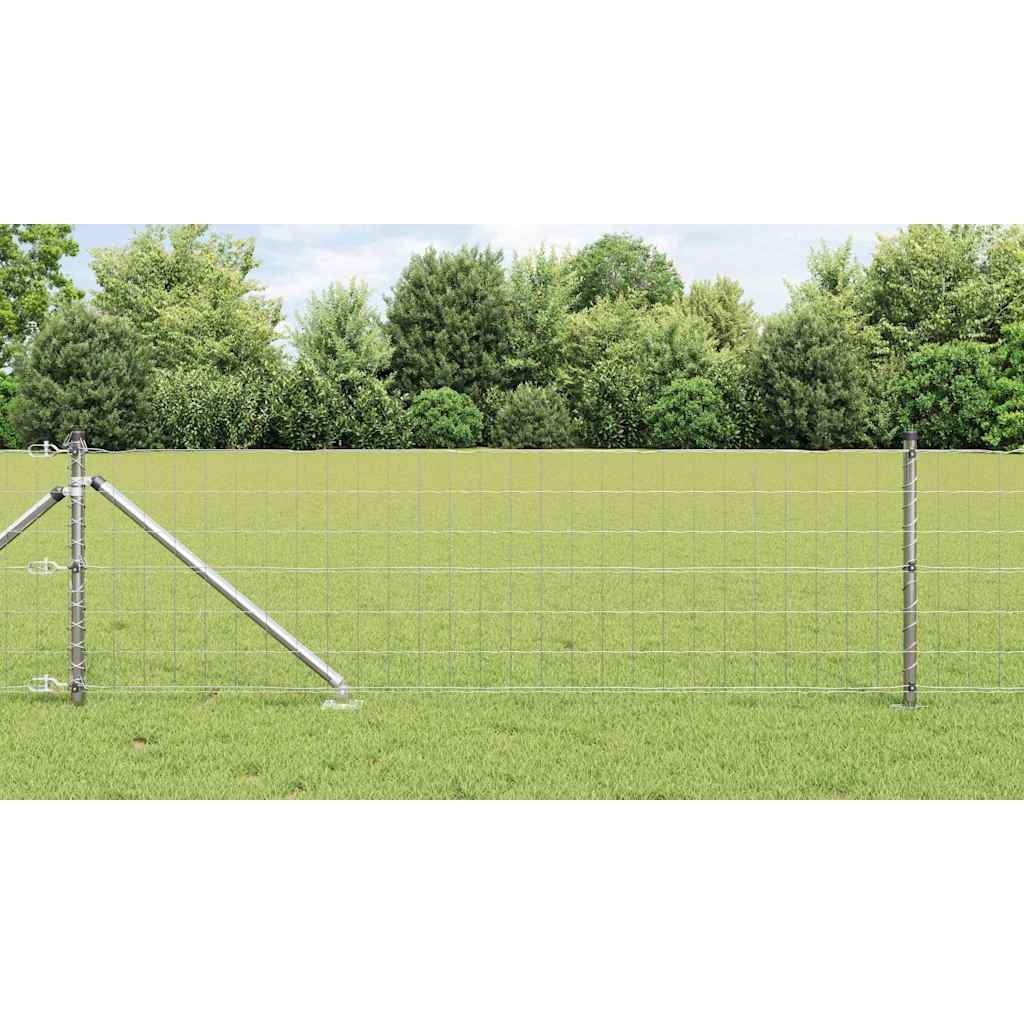 Vidaxl hek met paal zilver 0,8 x 10 m staal