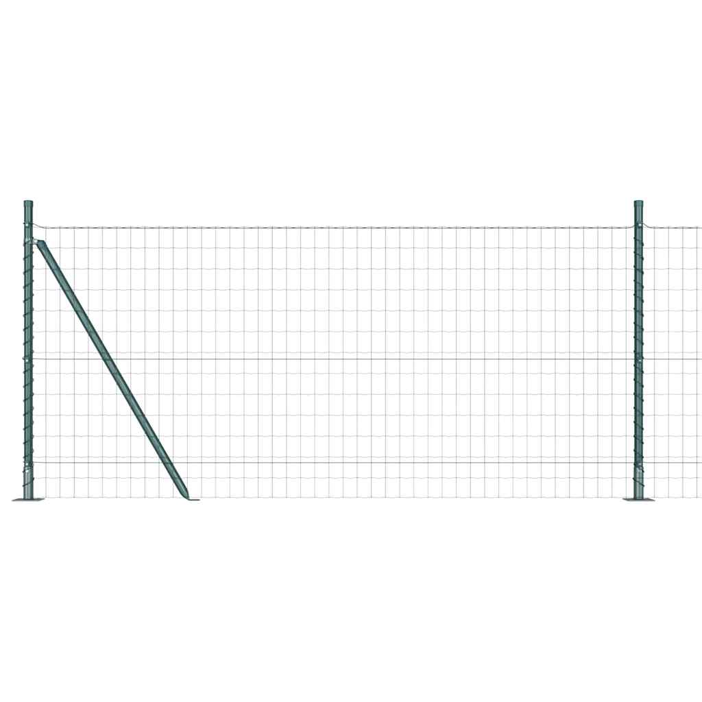 Vidaxl hek met paal groen 1 x 10 m staal en pvc