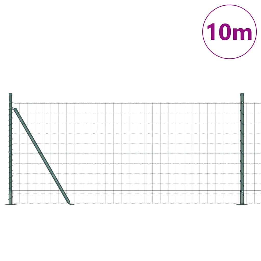 Vidaxl hek met paal groen 1 x 10 m staal en pvc