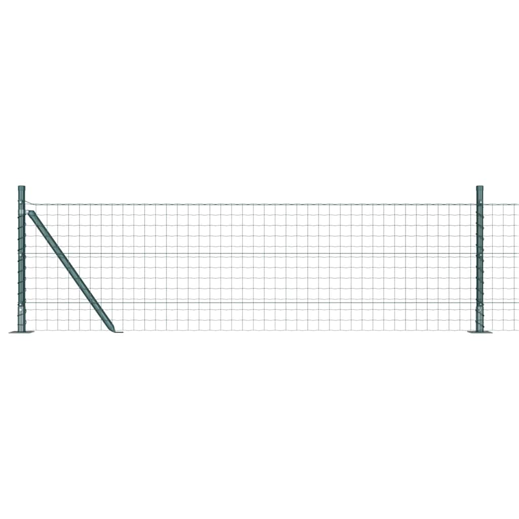Vidaxl hek met paal groen 0,6 x 25 m staal en pvc