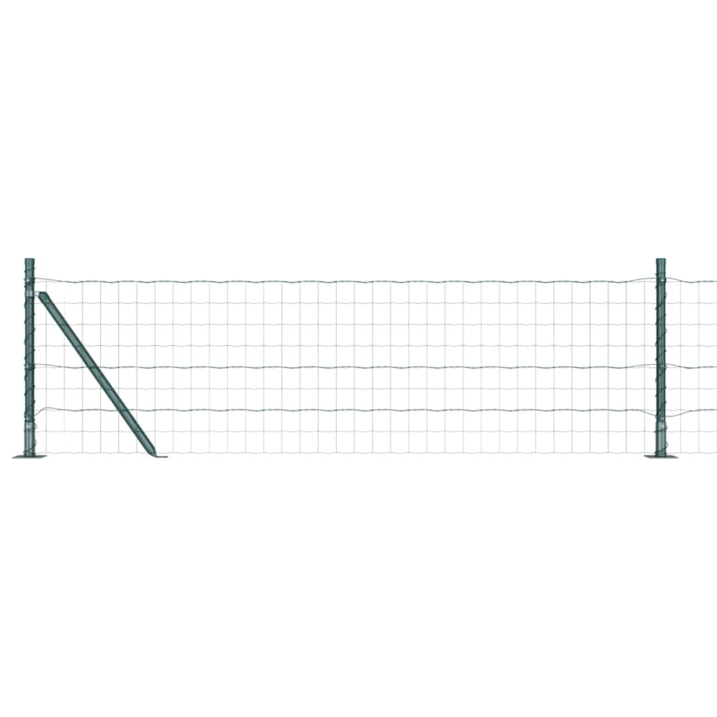 Vidaxl hek met paal groen 0,4 x 25 m staal en pvc