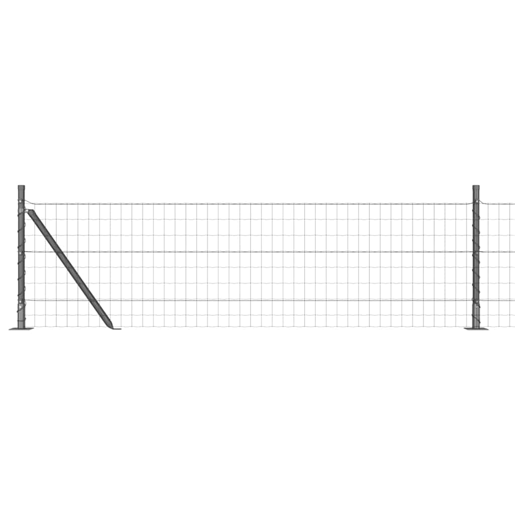 Vidaxl hek met paal grijs 0,4 x 10 m staal en pvc