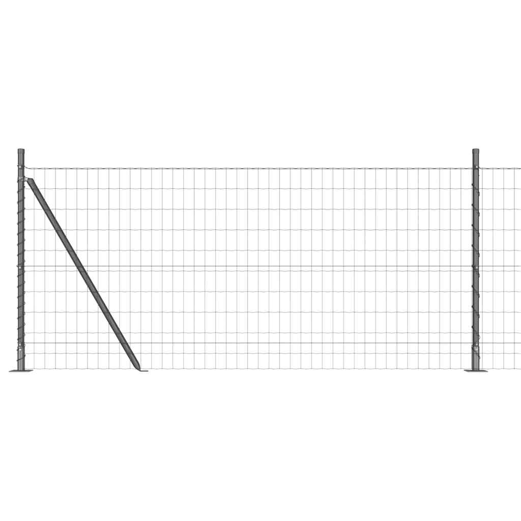 Vidaxl hek met paal grijs 0,8 x 25 m staal en pvc
