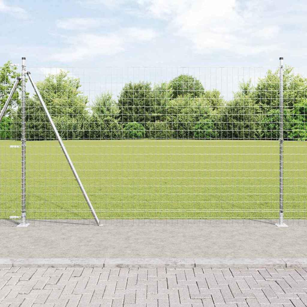 Vidaxl hek met paal zilver 1,4 x 10 m staal