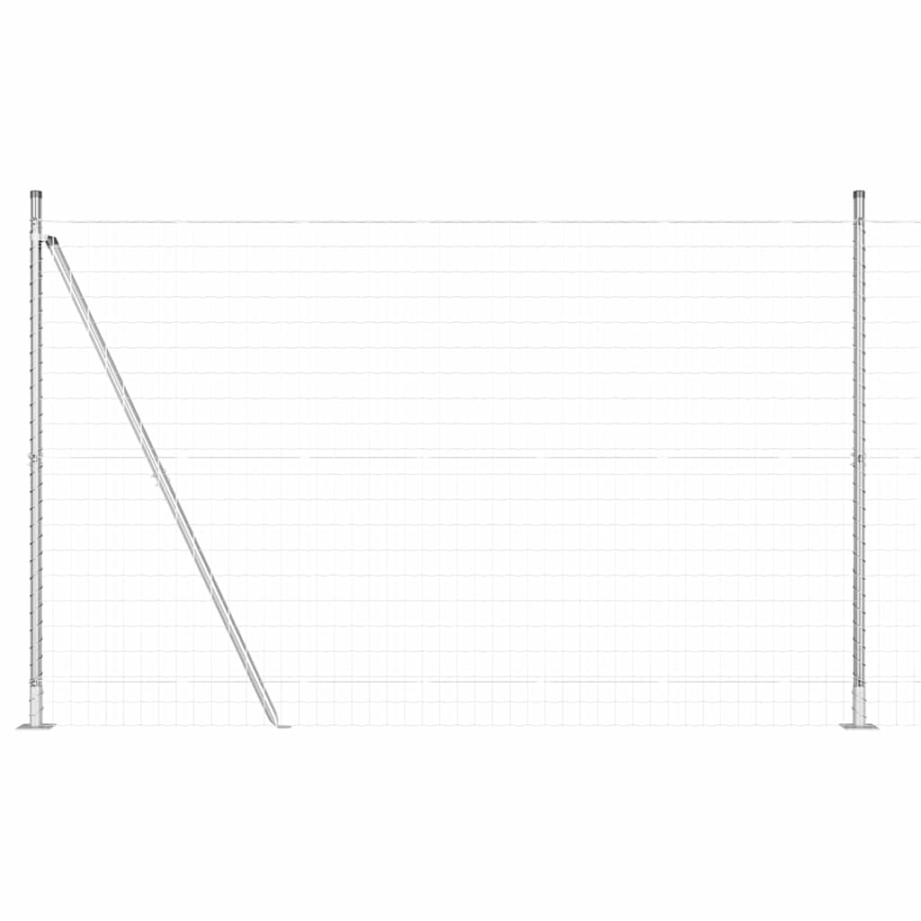 Vidaxl hek met paal zilver 1,5 x 10 m staal