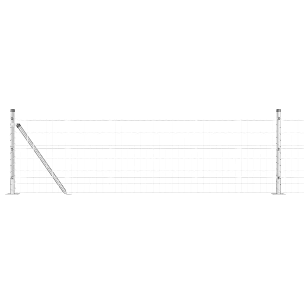 Vidaxl hek met paal zilver 0,6 x 10 m staal