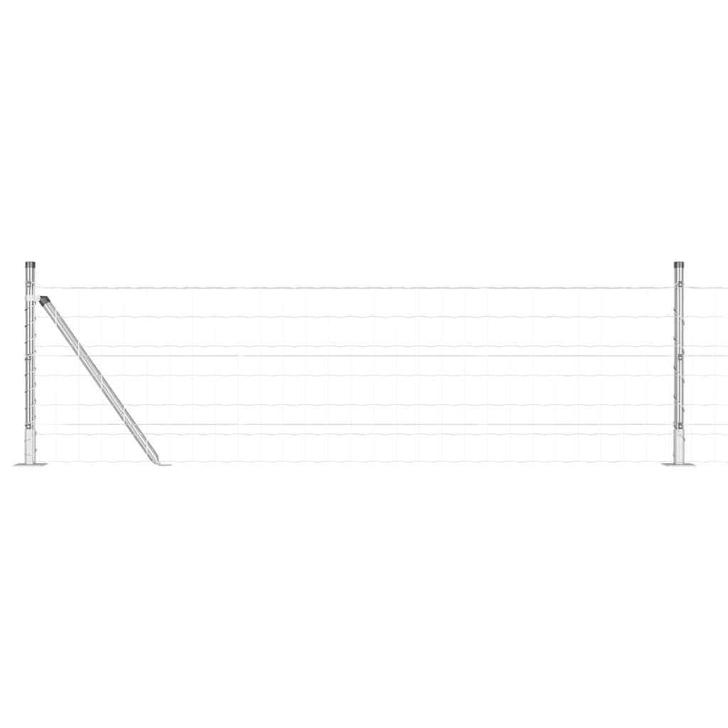 Vidaxl hek met paal zilver 0,4 x 10 m staal