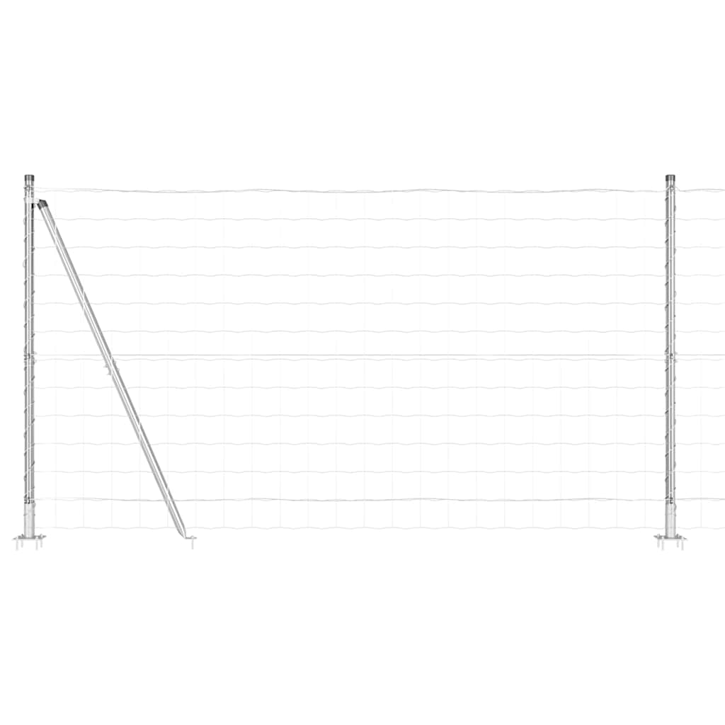 Vidaxl hek met paal zilver 1,2 x 10 m staal