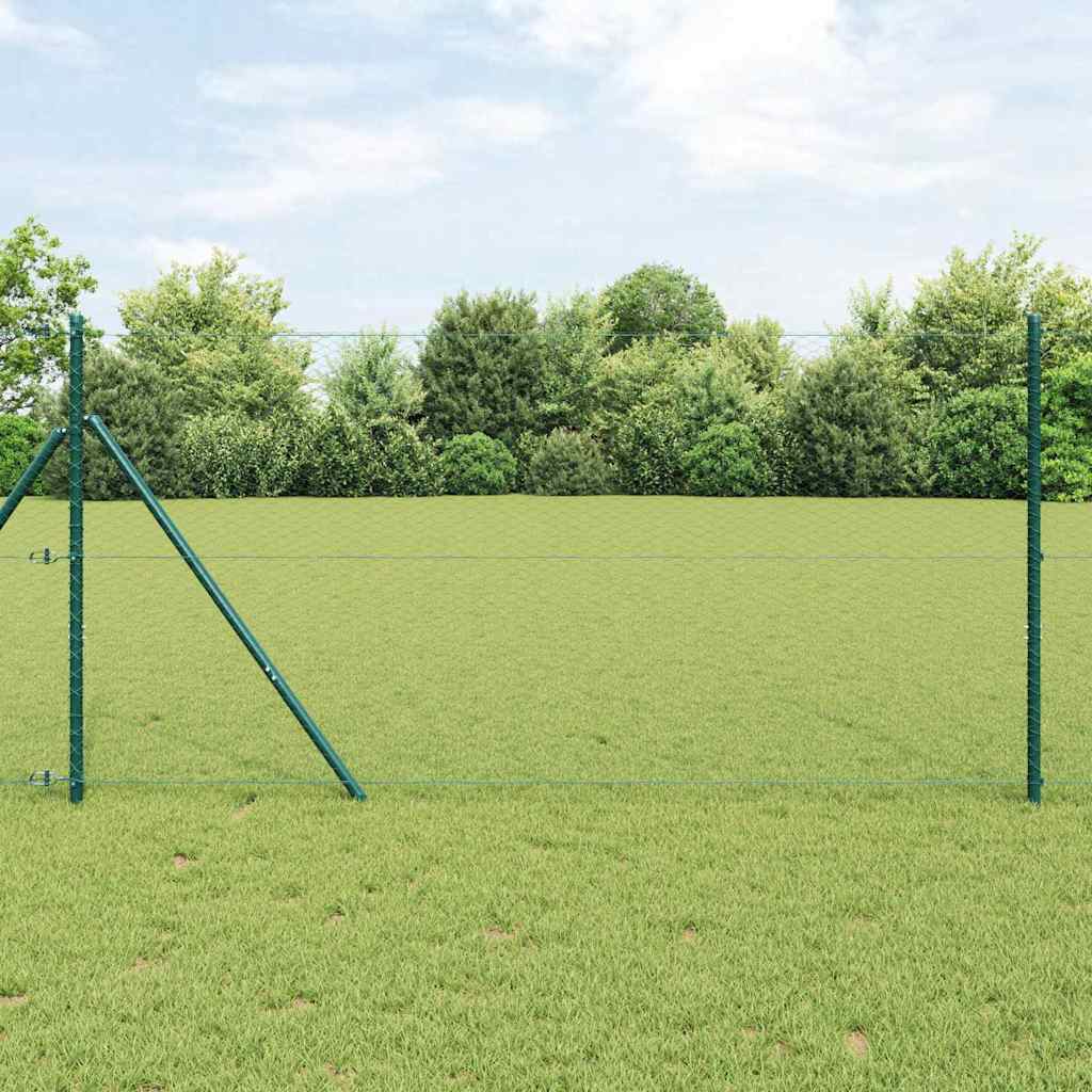 Vidaxl afrasteringspaal groen 10 x 1 m (25 mm gaas) staal en pvc