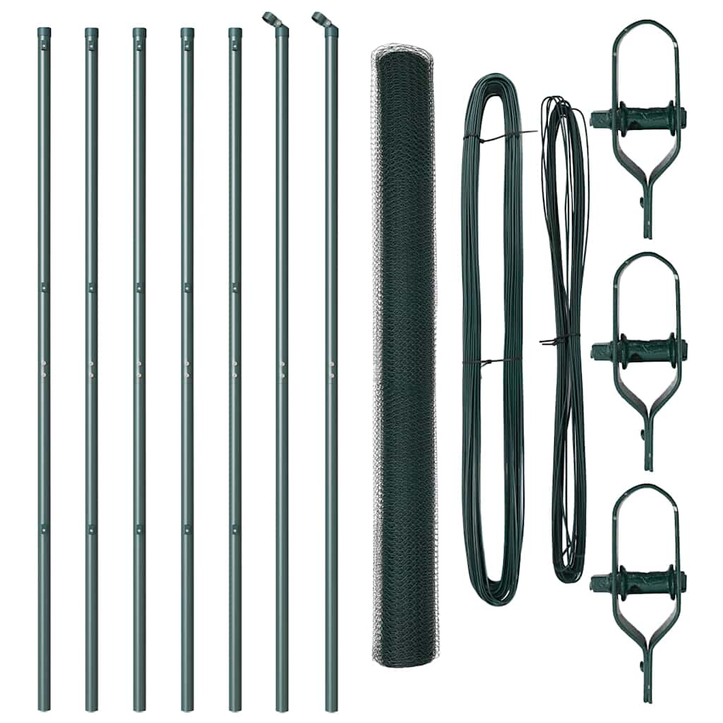Vidaxl afrasteringspaal groen 10 x 1,6 m (13 mm gaas) staal en pvc