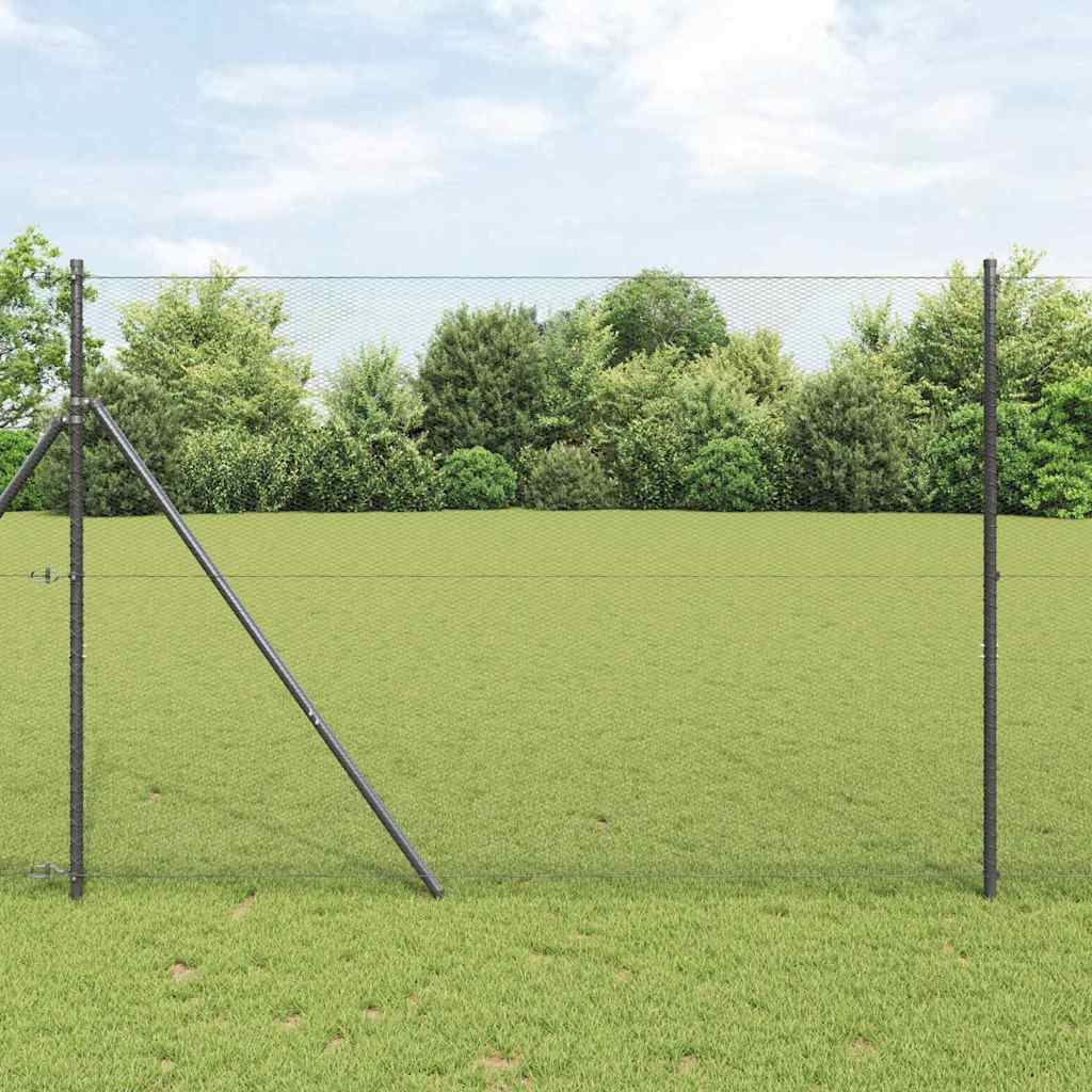 Vidaxl afrasteringspaal grijs 10 x 1,6 m (13 mm gaas) staal en pvc