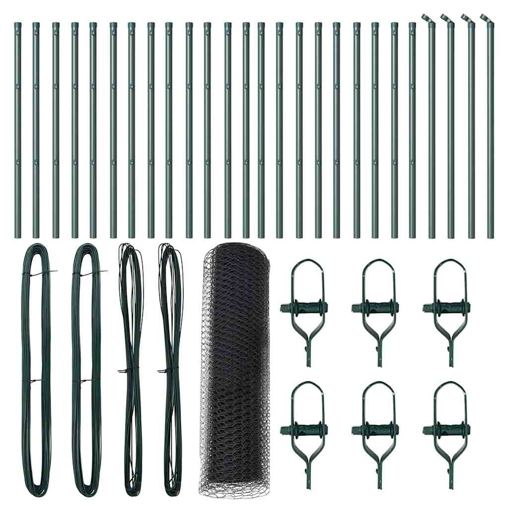 Vidaxl afrasteringspaal grijs 50 x 0,4 m (13 mm gaas) staal en pvc