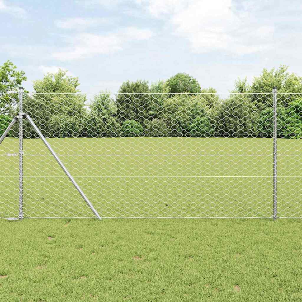 Vidaxl afrasteringspaal zilver 10 x 1,4 m (50 mm gaas) staal