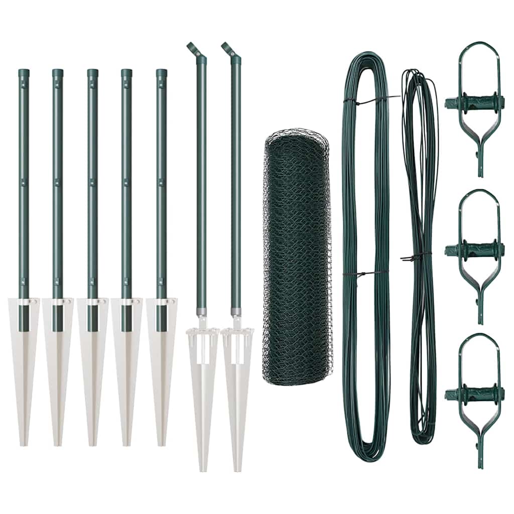 Vidaxl afrasteringspaal groen 10 x 0,5 m (13 mm gaas) staal en pvc