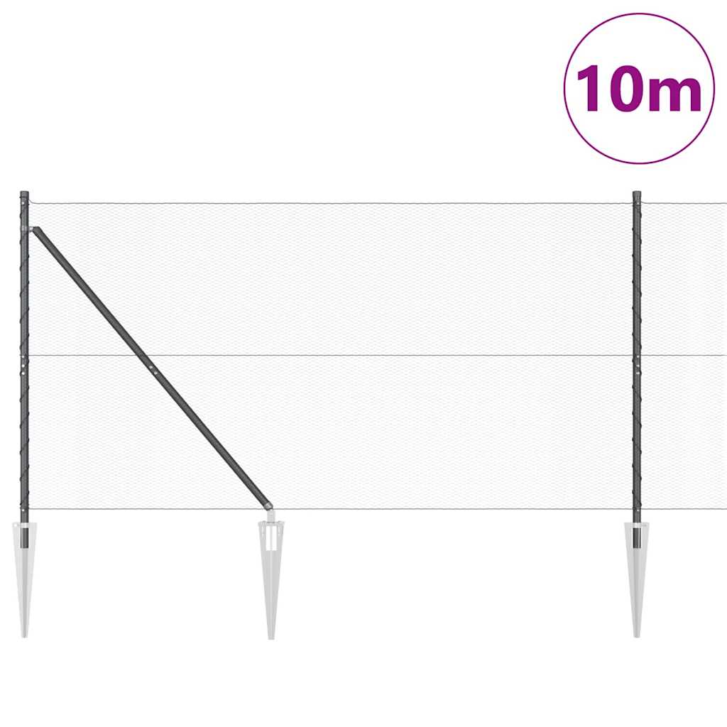 Vidaxl afrasteringspaal grijs 10 x 1,4 m (13 mm gaas) staal en pvc