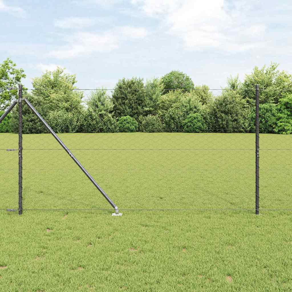 Vidaxl afrasteringspaal grijs 10 x 1,4 m (50 mm gaas) staal en pvc