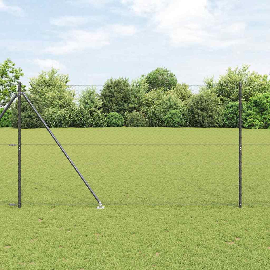 Vidaxl afrasteringspaal grijs 10 x 1,5 m (36 mm gaas) staal en pvc