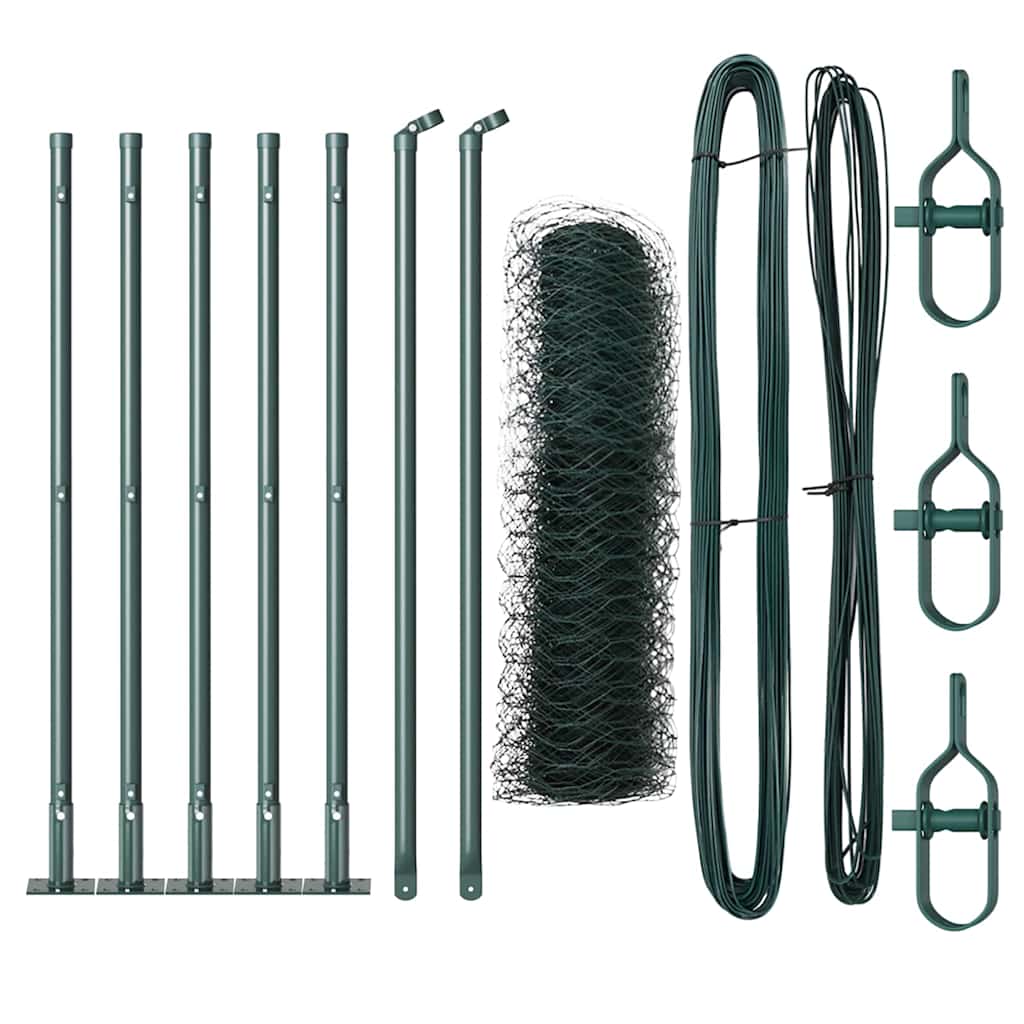 Vidaxl afrasteringspaal groen 10 x 0,6 m (36 mm gaas) staal en pvc