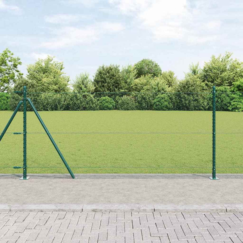 Vidaxl afrasteringspaal groen 25 x 0,8 m (13 mm gaas) staal en pvc