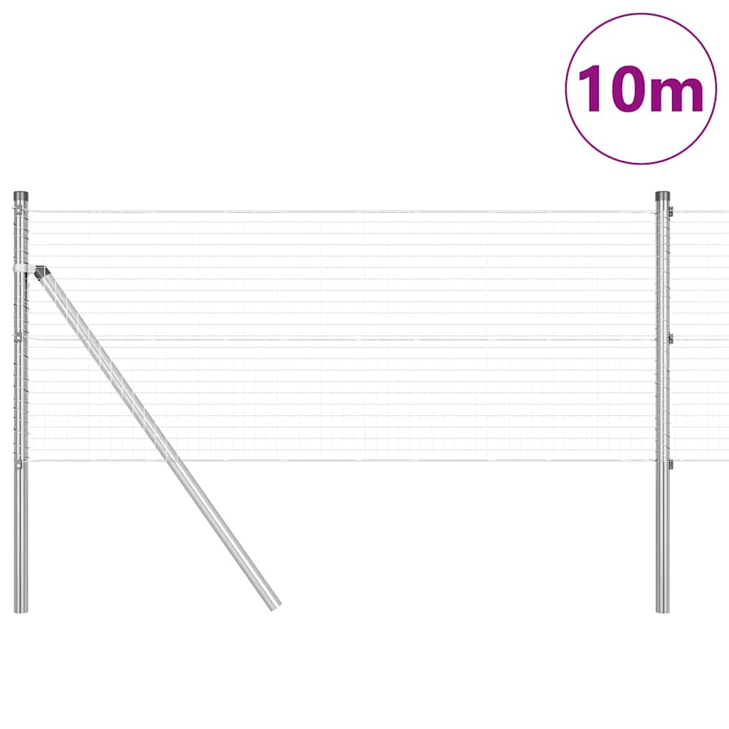 Vidaxl afrasteringspaal zilver 10 x 0,4 m (25 x 25 mm gaas) staal