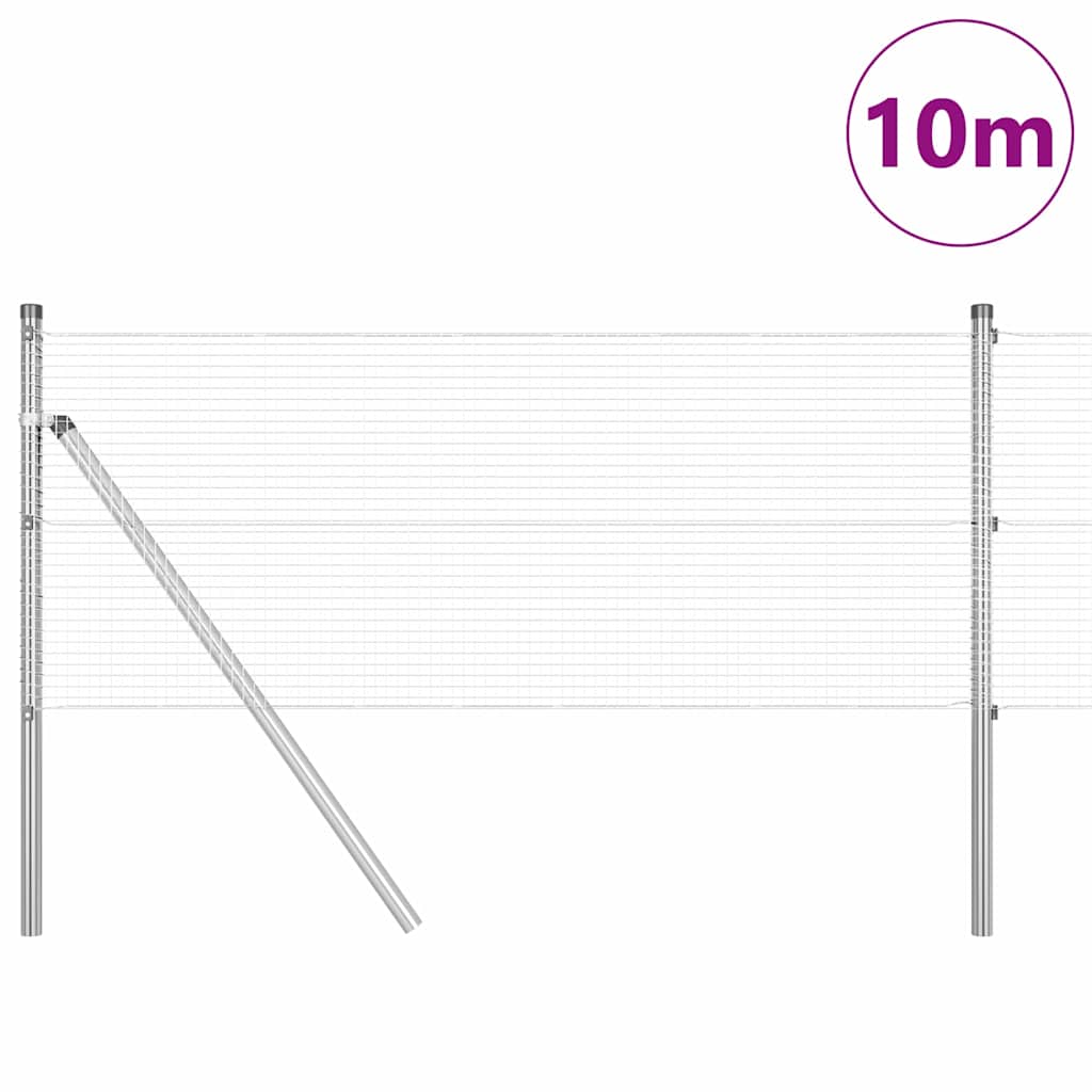 Vidaxl afrasteringspaal zilver 10 x 0,6 m (16 x 16 mm gaas) staal