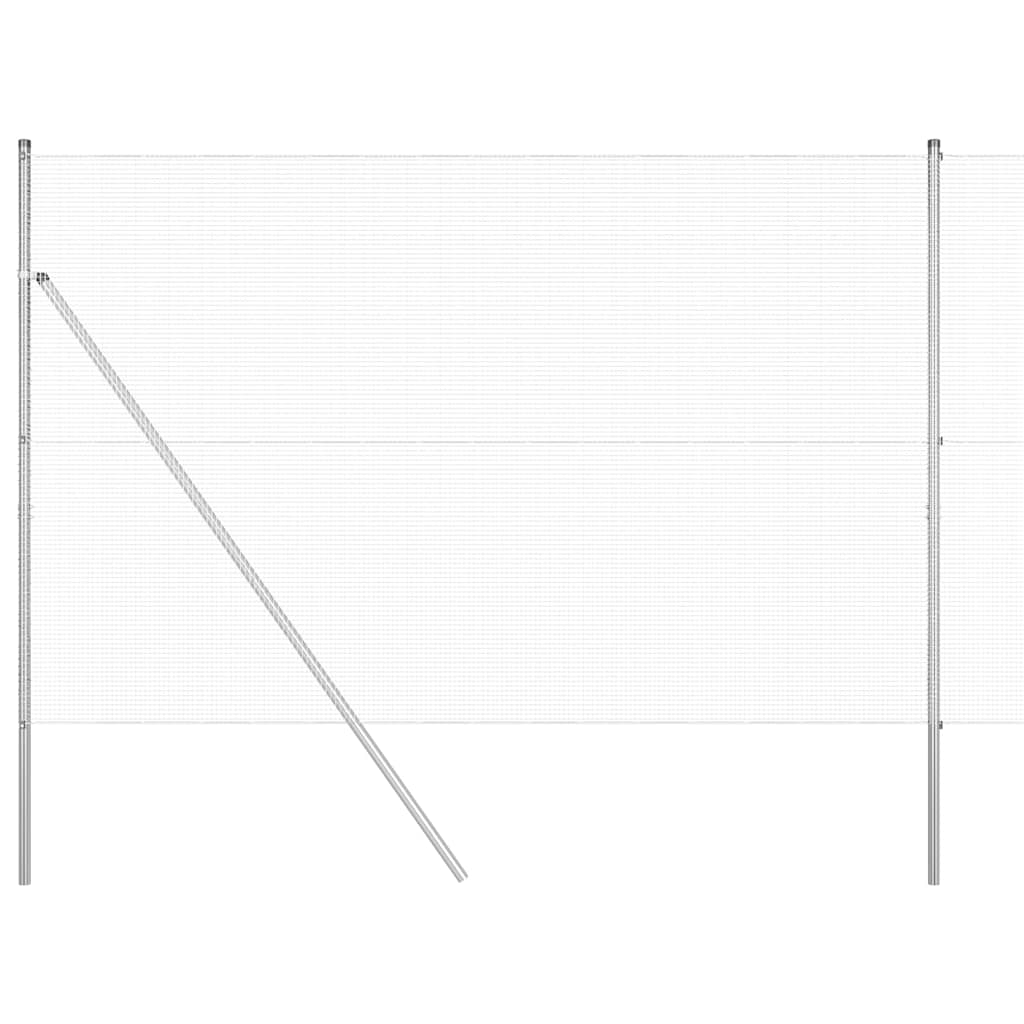 Vidaxl afrasteringspaal zilver 10 x 1,5 m (12 x 12 mm gaas) staal