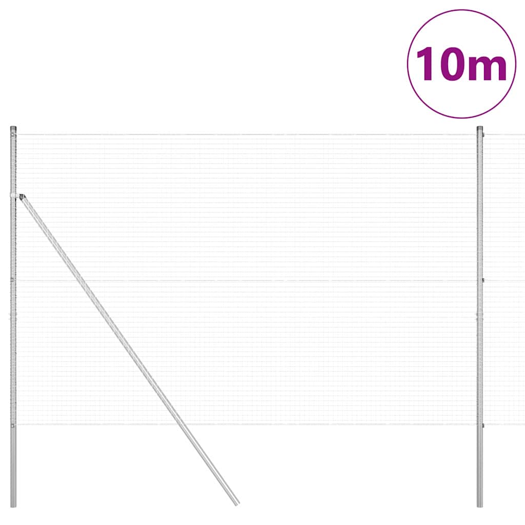 Vidaxl afrasteringspaal zilver 10 x 1,5 m (25 x 25 mm gaas) staal