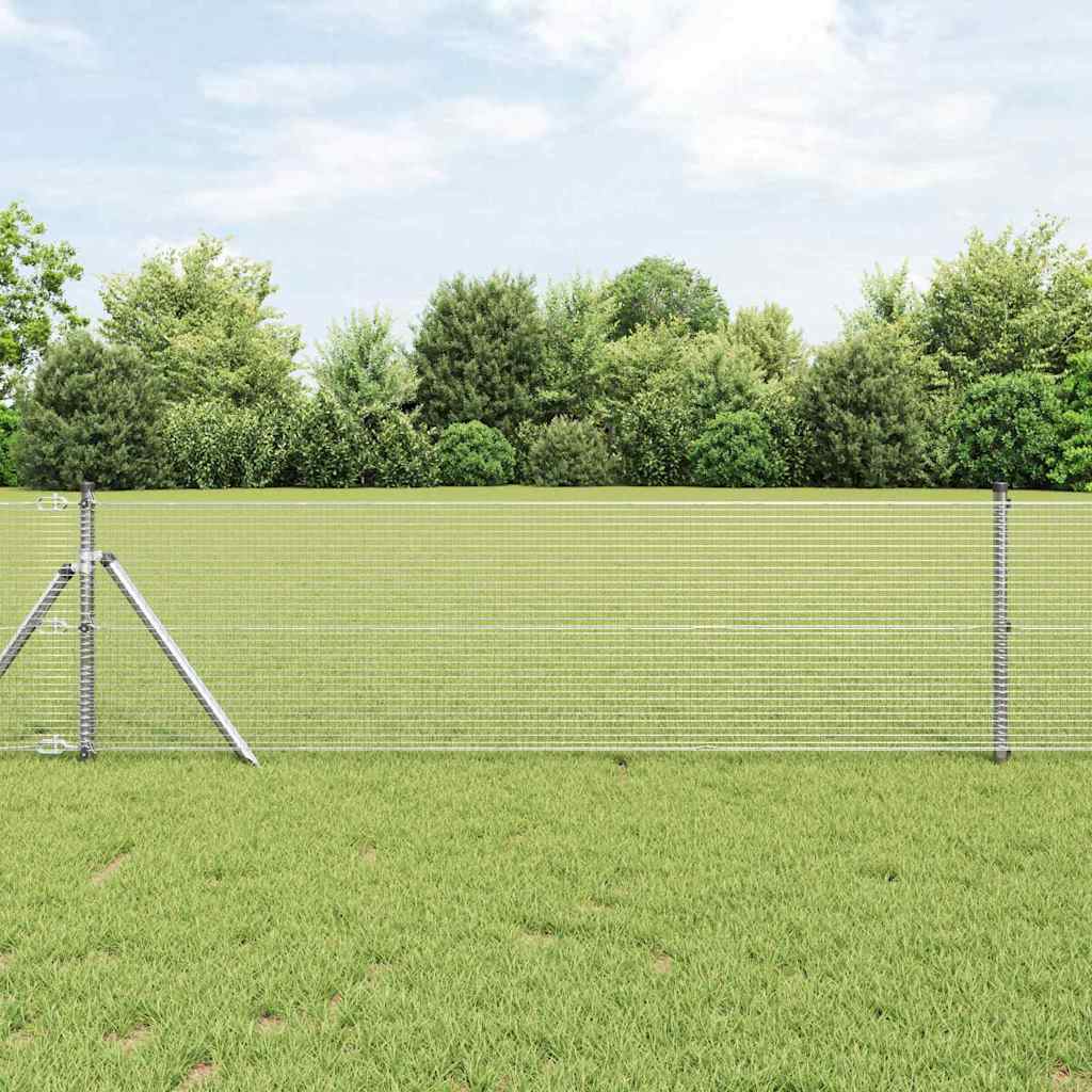 Vidaxl afrasteringspaal zilver 25 x 0,8 m (16 x 16 mm heknet) staal
