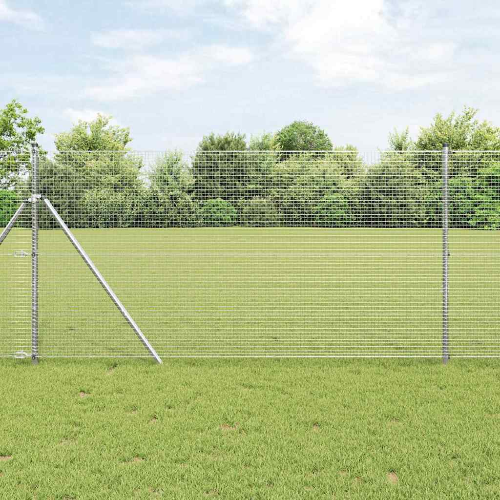 Vidaxl afrasteringspaal zilver 25 x 1 m (19 x 19 mm gaas) staal