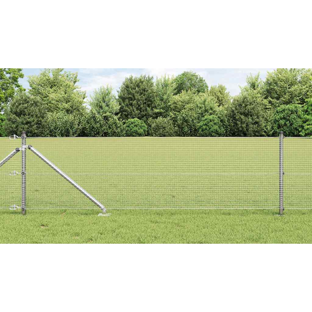 Vidaxl afrasteringspaal zilver 10 x 0,5 m (16 x 16 mm gaas) staal
