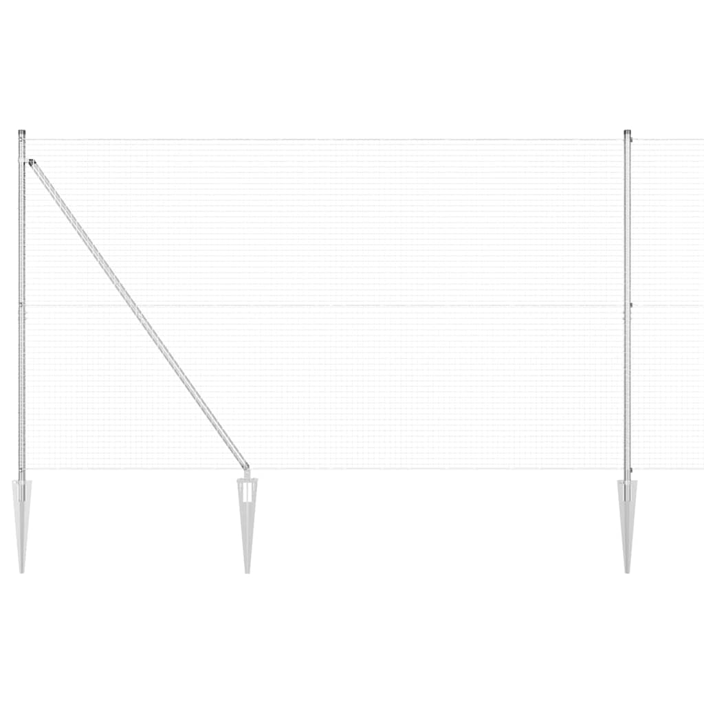 Vidaxl afrasteringspaal zilver 10 x 1,5 m (25 x 25 mm gaas) staal