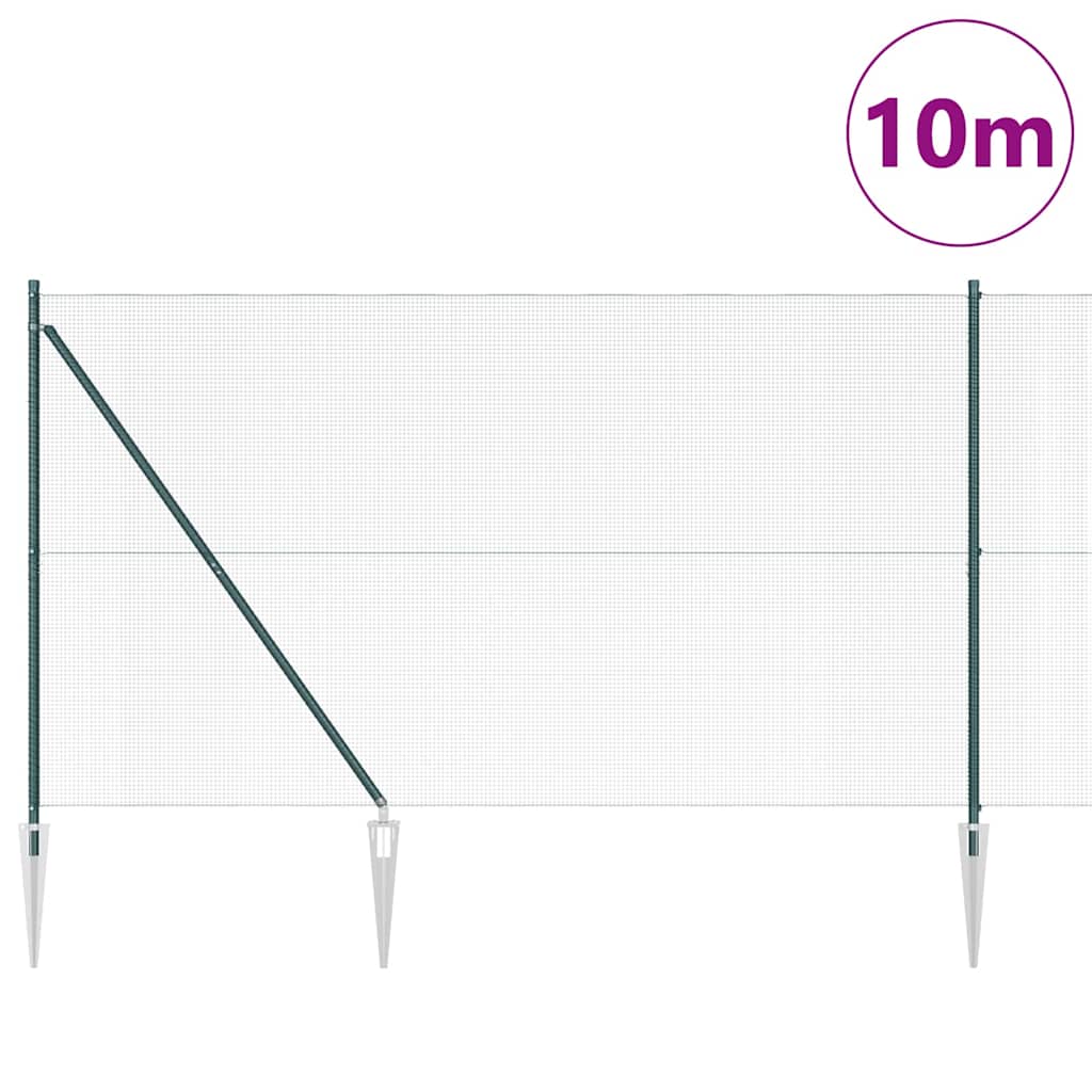 Vidaxl afrasteringspaal groen 10 x 1,6 m (12 x 12 mm gaas)