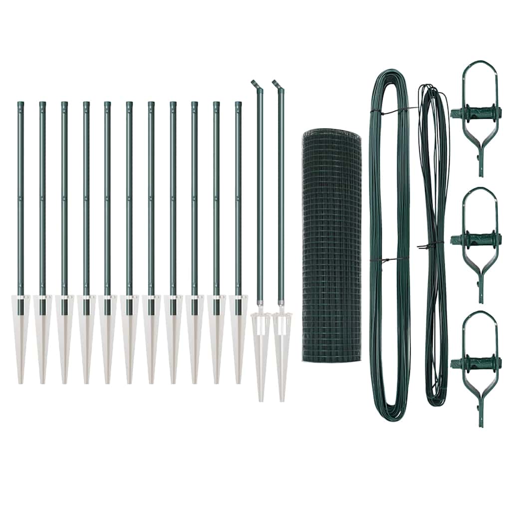 Vidaxl afrasteringspaal groen 25 x 0,6 m (25 x 25 mm gaas)